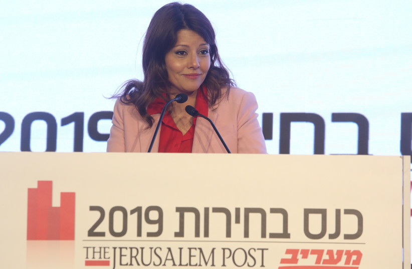Orly Levy-Abecassis at The Jerusalem Post elections conference, April 3rd, 2019 (photo credit: MARC ISRAEL SELLEM/THE JERUSALEM POST)