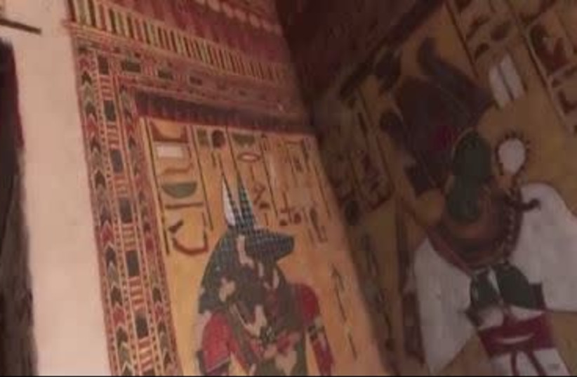 Screenshot of video of ancient Egyptian tomb (photo credit: screenshot)
