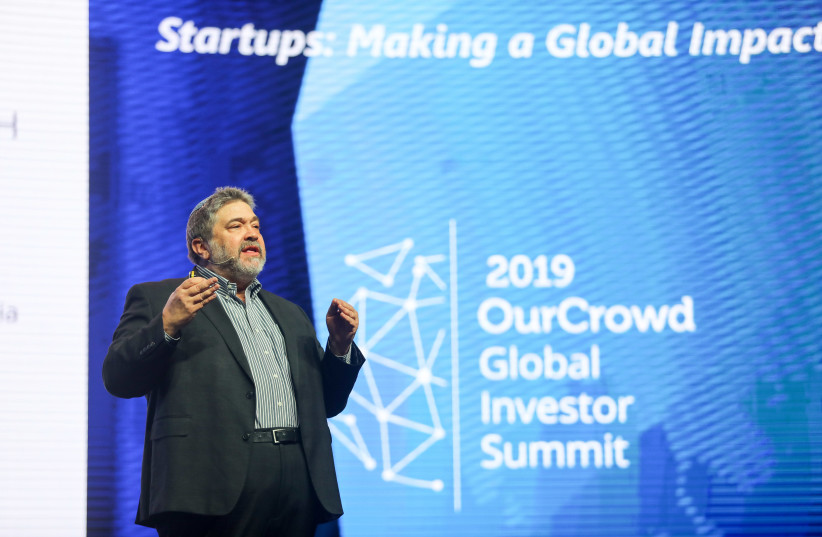 OurCrowd founder & CEO Jon Medved addresses the 2019 OurCrowd Global Investor Summit, March 7, 2019 (photo credit: NOAM MOSKOWITZ)