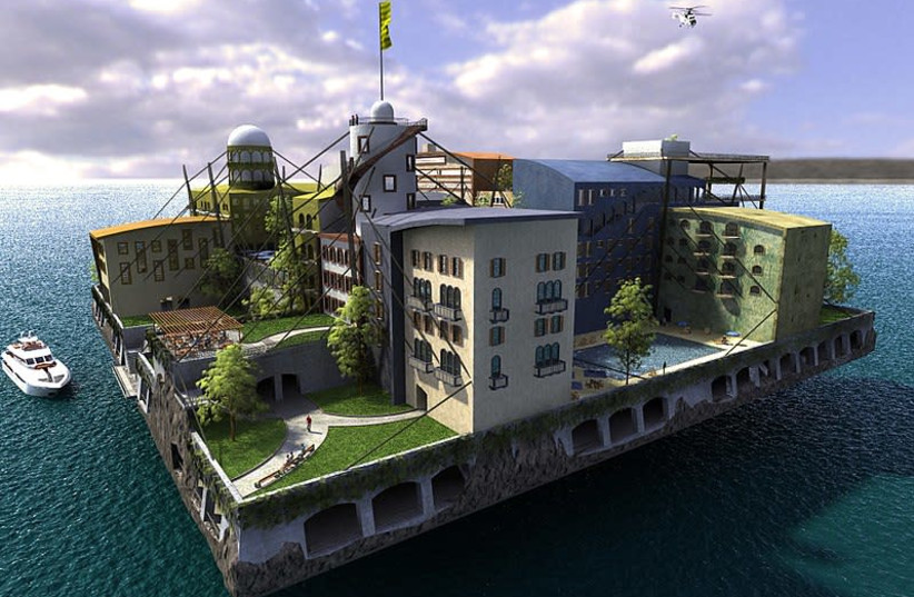 A seasteading design contest winner, initiated by the Seasteading Institute (photo credit: Wikimedia Commons)