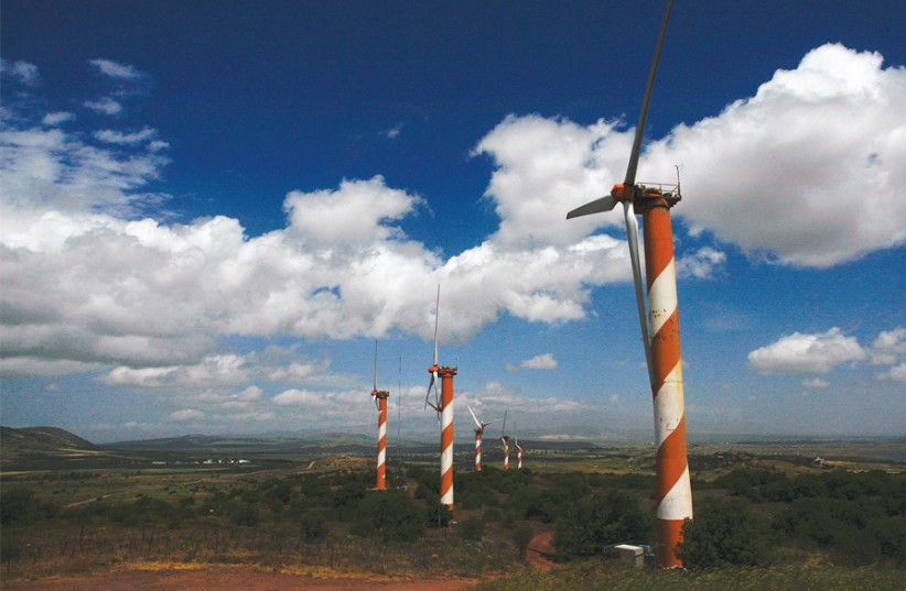 WIND TURBINES pictured in the Golan Heights. (photo credit: REUTERS)