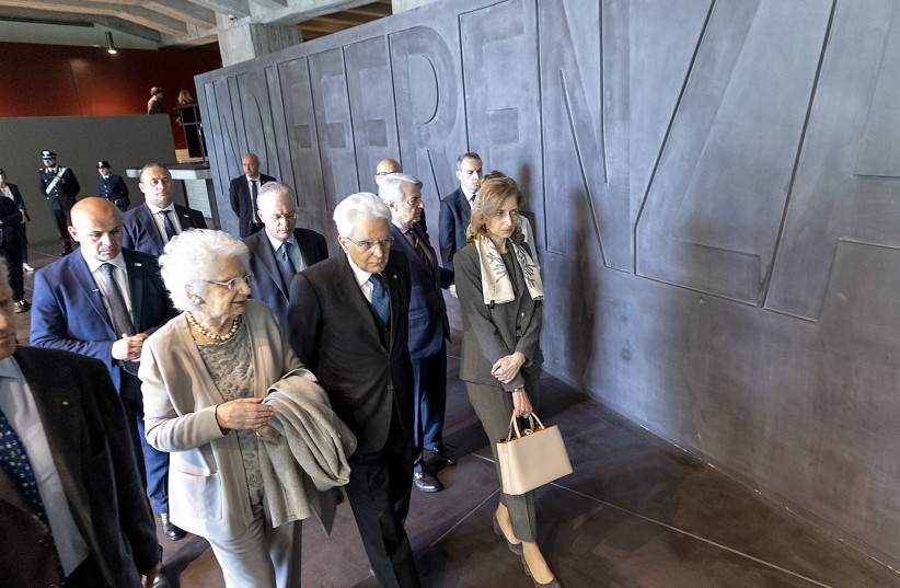 President of Italy Sergio Mattarella visits the Holocaust Memorial in Milan. (credit: PRESIDENZA DELLA REPUBBLICA ITALIANA)