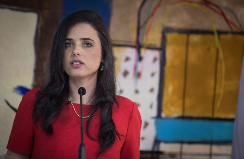 Ayelet Shaked hosts a goodbye party as she leaves her position as Justice Minister. (photo credit: MARC ISRAEL SELLEM)