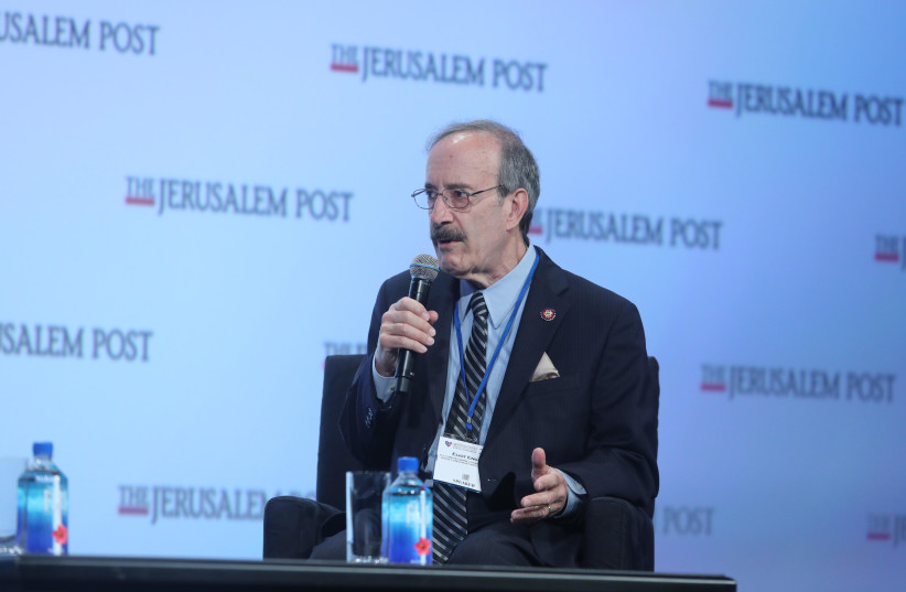 U.S. Congressman Eliot Engel addresses the Jerusalem Post Annual Conference in New York (photo credit: MARC ISRAEL SELLEM/THE JERUSALEM POST)