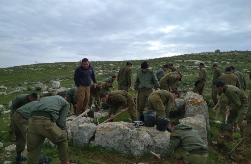 Ancient tower discovered in IDF base  (photo credit: Israel Antiquities Authority)