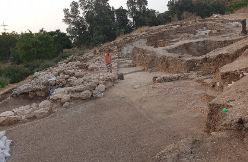 View of water gate at Gath Aren Maeir (photo credit: TELL ES-SAFI/GATH ARCHAEOLOGICAL PROJECT)