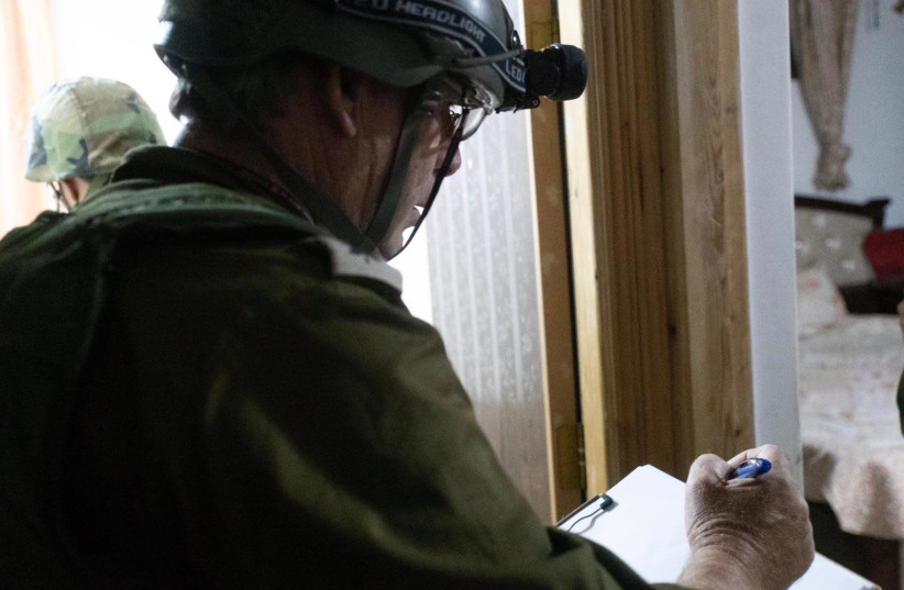 IDF fighters map out the homes of the suspected killers of Dvir Sorek, checking if demolition is an option. (credit: IDF SPOKESPERSON'S UNIT)