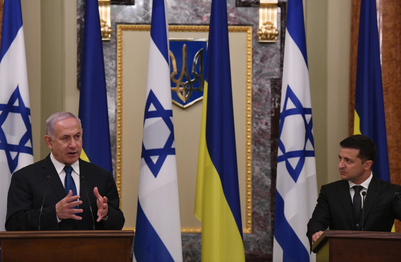Prime Minister Benjamin Netanyahu's Statements with the President of Ukraine and the signing of agreements (credit: AMOS BEN-GERSHOM/GPO)
