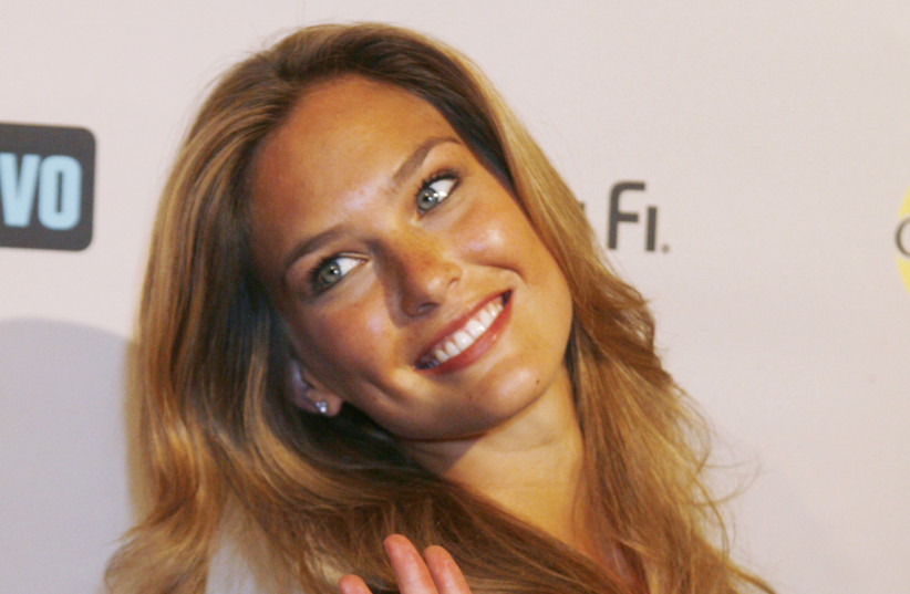 Israeli supermodel Bar Rafaeli poses at the NBC All-Star party in Beverly Hills, California July 20, 2008 (photo credit: FRED PROUSER/REUTERS)