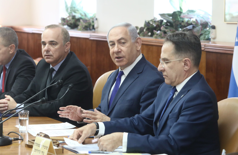 Prime Minister Benjamin Netanyahu at a cabinet meeting on Sept. 3, 2019 (photo credit: MARC ISRAEL SELLEM)
