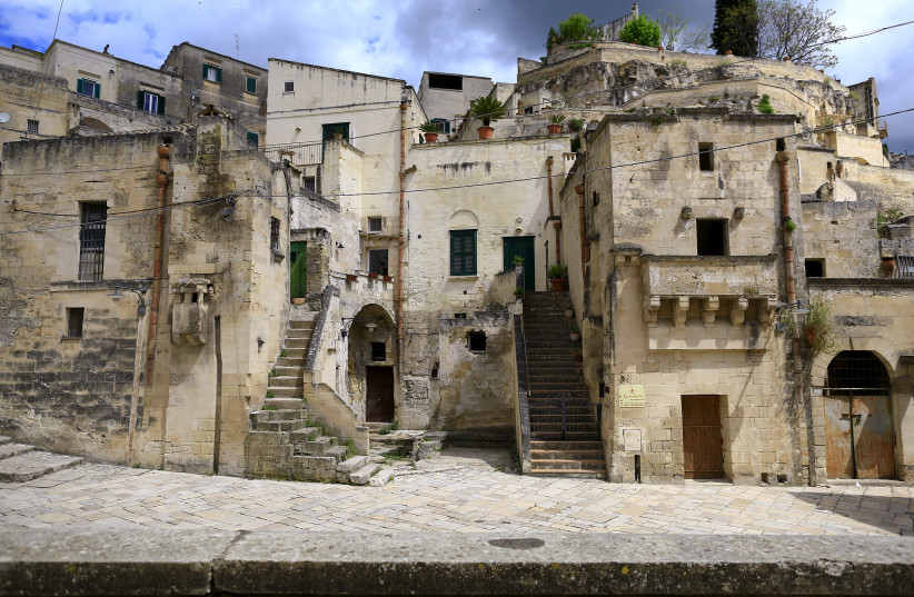 General view of Matera's Sassi limestone cave dwellings in southern Italy. (photo credit: REUTERS/TONY GENTILE)