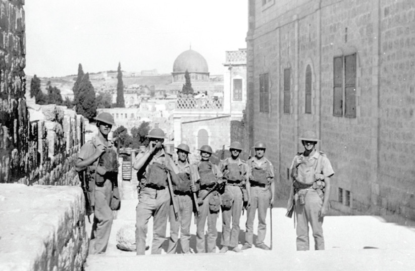 BRITISH SOLDIERS in the Jewish Quarter of the Old City. (photo credit: Wikimedia Commons)