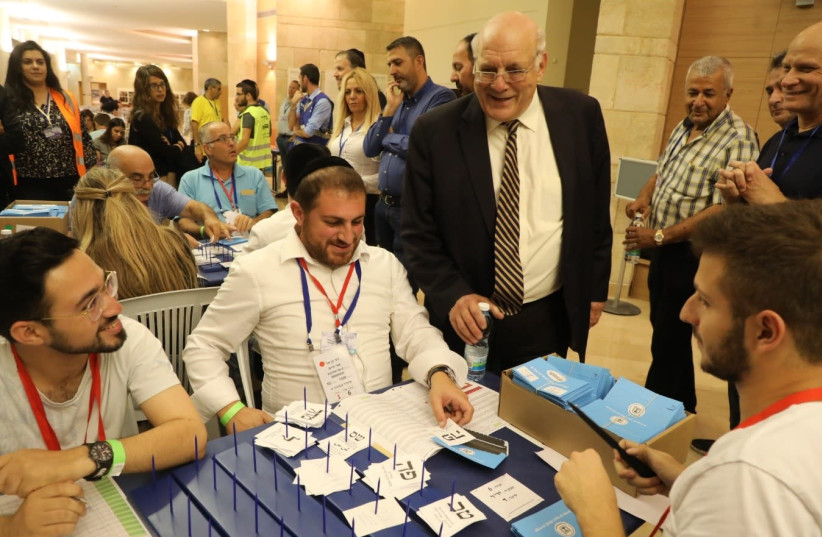 Central Elections Committee counts "double envelope" ballot slips, Sept. 2019 (photo credit: YITZHAK HARARI)
