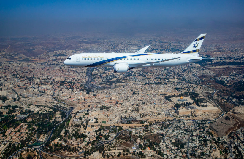 Jerusalem of Gold Dreamliner flying over Israel's capital  (photo credit: ALBATROSS)