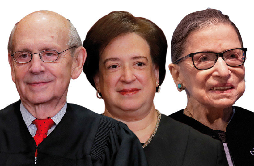 Stephen Breyer, Elena Kagan, Ruth Bader Ginsburg (photo credit: REUTERS)