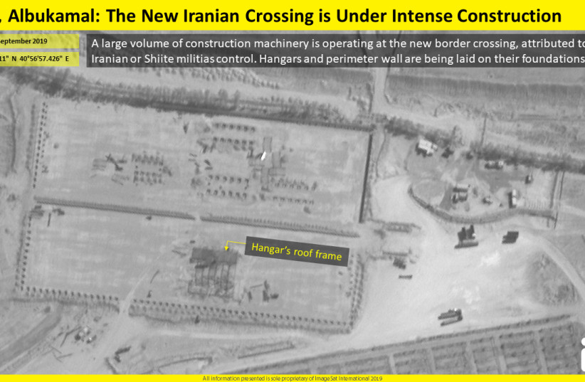 Aerial view of the new Iranian border crossing between Syria and Iraq (photo credit: IMAGESAT INTERNATIONAL (ISI))