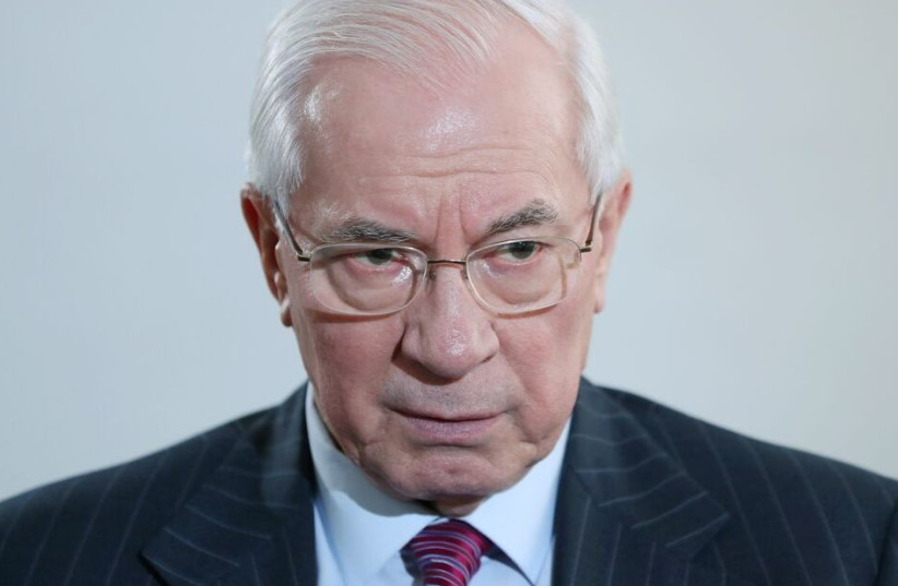 Former Ukrainian Prime Minister Mykola Azarov attends an interview with Reuters in Moscow, Russia September 26, 2019. Picture taken September 26, 2019 (photo credit: REUTERS/EVGENIA NOVOZHENINA)