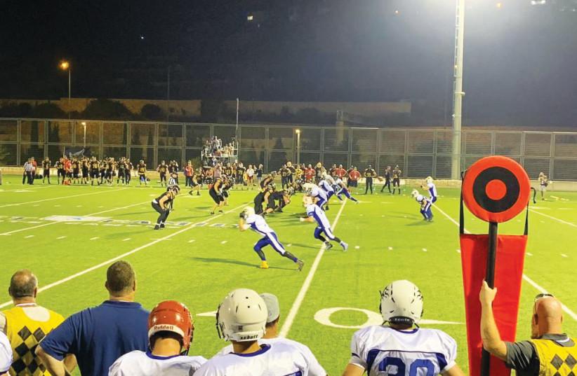  IN THE first ever internationally recognized tackle football game in Israel, the blue-and-white lost 32-23 to Belgium last night. (credit: AFI COURTESY)