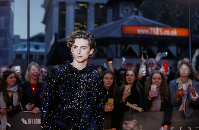 Actor Timothee Chalamet attends the UK premiere of "The King" at the BFI London Film Festival 2019, in London, Britain October 3, 2019 (photo credit: HENRY NICHOLLS/REUTERS)