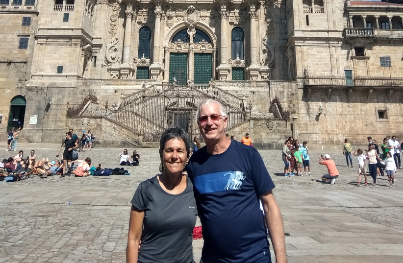 Brian and Rinat Jablon at the Cathedral of St. James  (photo credit: Courtesy)