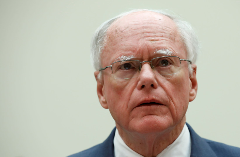 James Jeffrey, U.S. State Department special representative for Syria Engagement, testifies before a House Foreign Affairs Committee hearing on President Trump's decision to remove U.S. forces from Syria, on Capitol Hill in Washington, U.S., October 23, 2019 (photo credit: REUTERS/YURI GRIPAS)