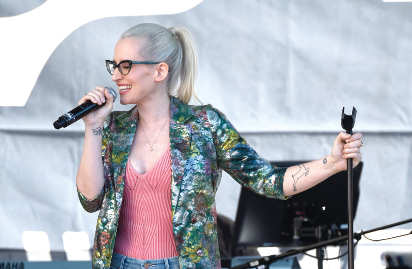 INGRID MICHAELSON performs at the 2019 Women’s March in Los Angeles in January (photo credit: AMANDA EDWARDS/GETTY IMAGES FOR WOMEN’S MARCH LOS ANGELES/TNS)