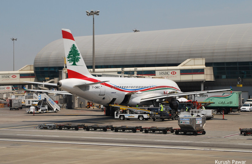 A Middle East Airlines flight, at Rafic Hariri International Airport, Beirut, Lebanon (photo credit: WIKIMEDIA COMMONS/KURUSH PAWAR)