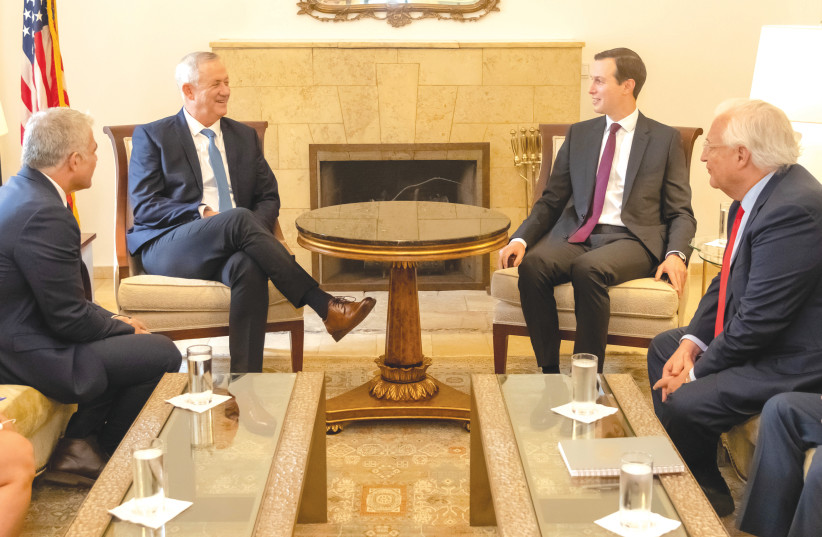 BENNY GANTZ had a good meeting with Jared Kushner this week, but how did his coalition talks go?  (photo credit: JERIES MANSOUR/U.S. EMBASSY JERUSALEM)