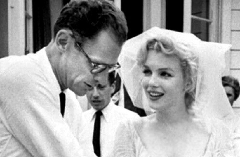 Arthur Miller and Monroe at their wedding in June 1956 (photo credit: Wikimedia Commons)