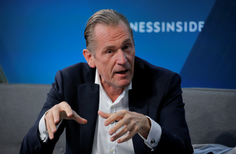 Mathias Dopfner, CEO of Axel Springer SE, speaks at the 2017 Business Insider Ignition: Future of Media conference in New York, U.S., November 30, 2017 (photo credit: LUCAS JACKSON/REUTERS)