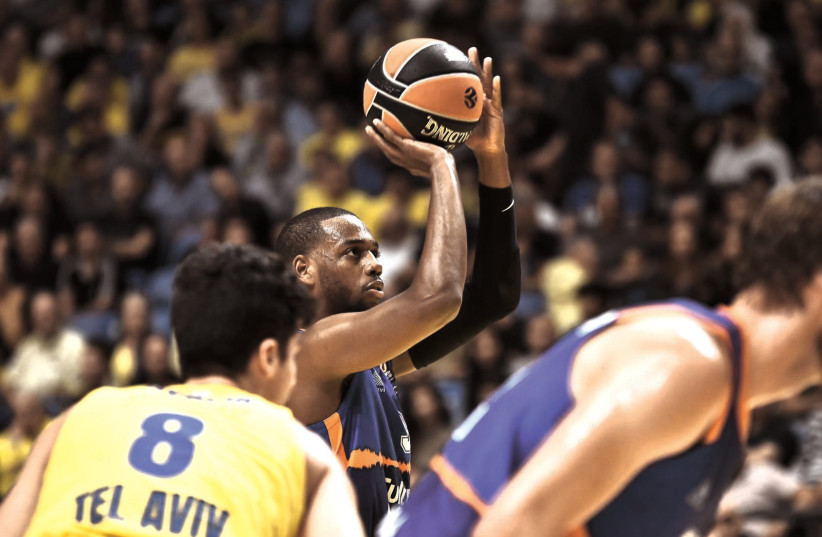 JORDAN LOYD returned to Tel Aviv happy to be with Valencia in the the Euroleague. However his experience this season is unlikely to top last year’s, when he was a member of the NBA Champion Toronto Raptors (photo credit: DOV HALICKMAN PHOTOGRAPHY)