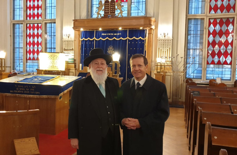 Herzog and Rabbi Yitzhak Ehrenberg (photo credit: JEWISH AGENCY)