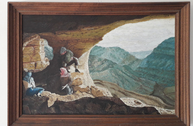 Joseph Cornbleet's painting of the Bar Kochba archeological dig.   (photo credit: LIAT COLLINS)