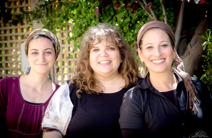 CHOCHMAT NASHIM founders (from left) Rachel Stomel, Anne Gordon and Shoshanna Keats Jaskol (photo credit: LAURA BEN-DAVID)