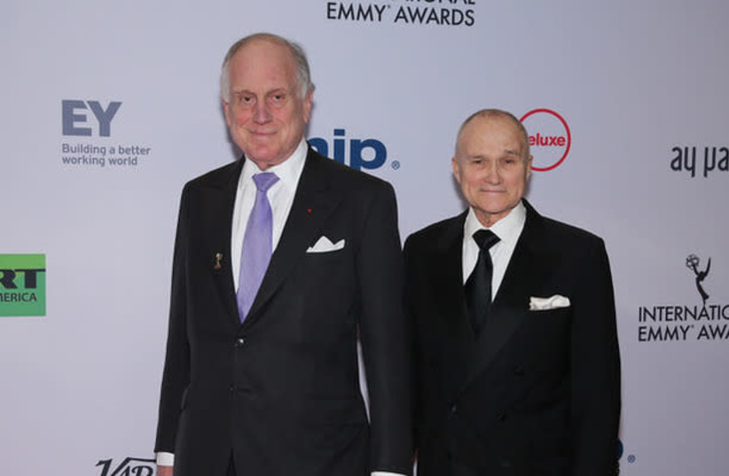 Ronald S. Lauder, president of the World Jewish Congress, and Ray Kelly, former commissioner of the New York City Police Department, on the red carpet at the 47th Annual International Emmy Awards Gala (photo credit: JEMAL COUNTESS/PSG)