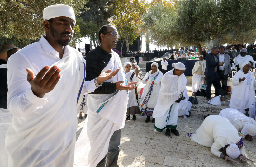 Ethiopian-Jews marking the Holiday of Sigd in Jerusalem on November 27 2019   (photo credit: MARC ISRAEL SELLEM)