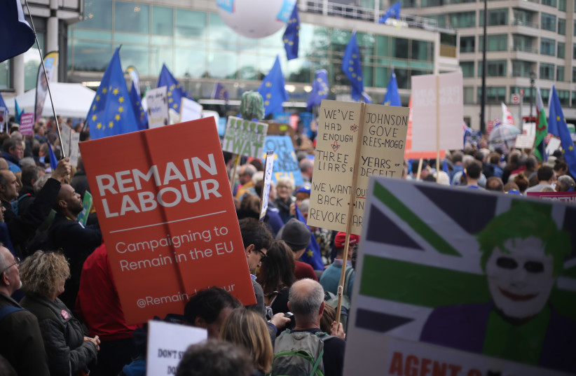 Anti-Brexit march attended by Labour Party supporters, 2019. (photo credit: Wikimedia Commons)