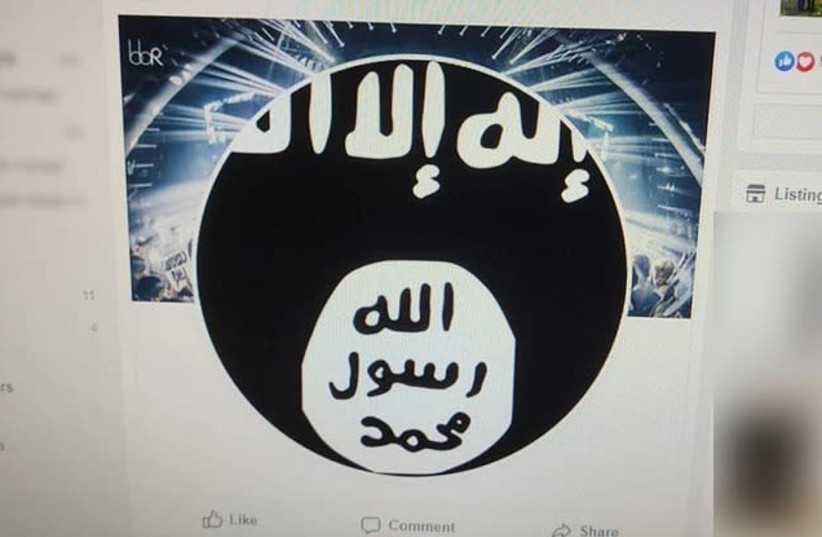 An ISIS logo posted on one of the StandWithUs administered Facebook accounts after it was hacked (credit: STANDWITHUS)