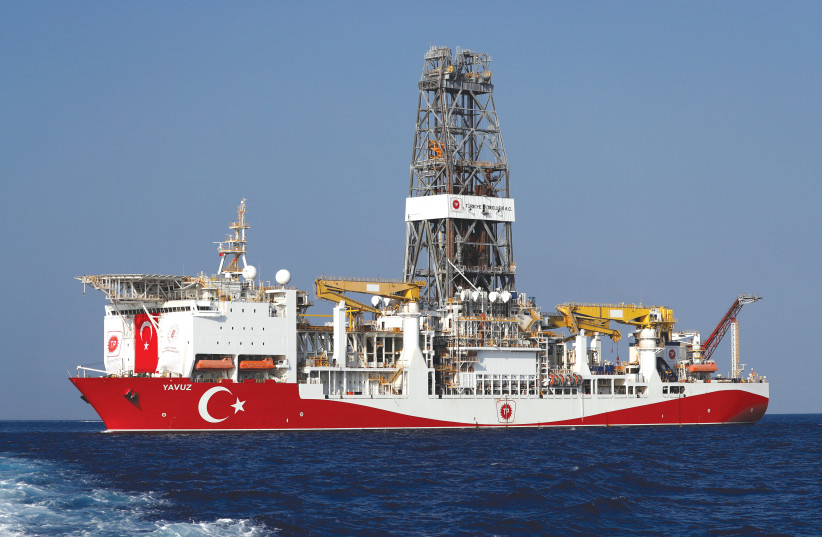 Turkish seismic research vessel Oruc Reis.  (photo credit: YORUK ISIK/ REUTERS)