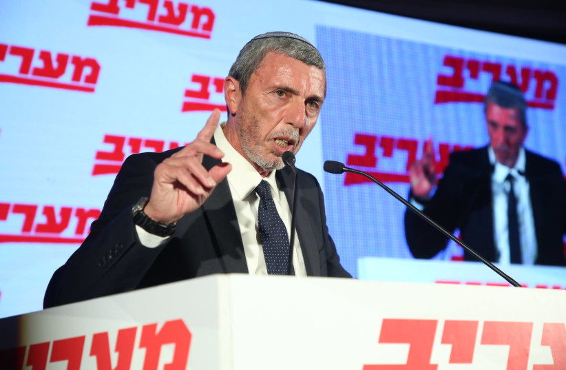 Education Minister Rafi Peretz speaks at The Jerusalem Post-Maariv Group Conference, December 25, 2019  (photo credit: ALONI MOR)