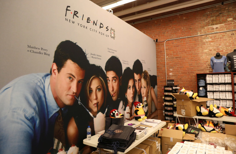 Items for sale are seen on display at the 'Friends' pop-up store marking the 25th anniversary of the television series in New York City (photo credit: REUTERS)