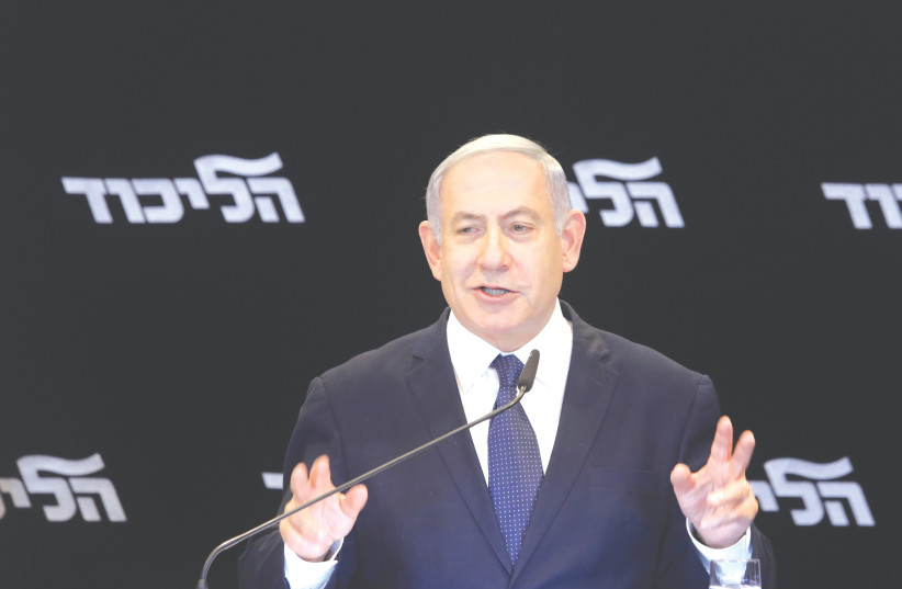 PRIME MINISTER Benjamin Netanyahu addresses the country on Wednesday night. (photo credit: REUTERS)