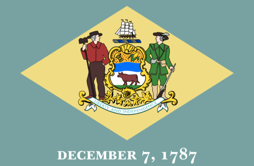 Flag of Delaware. (photo credit: Wikimedia Commons)