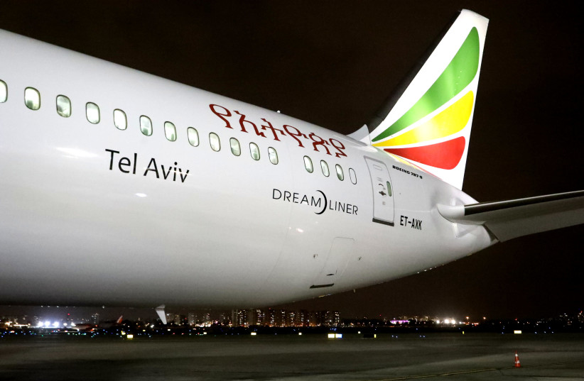 Ethiopian Airlines' new Boeing 787 Dreamliner "Tel Aviv" (photo credit: ETHIOPIAN AIRLINES)