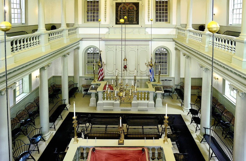 The Touro Synagogue in Newport, Rhode Island (photo credit: Wikimedia Commons)