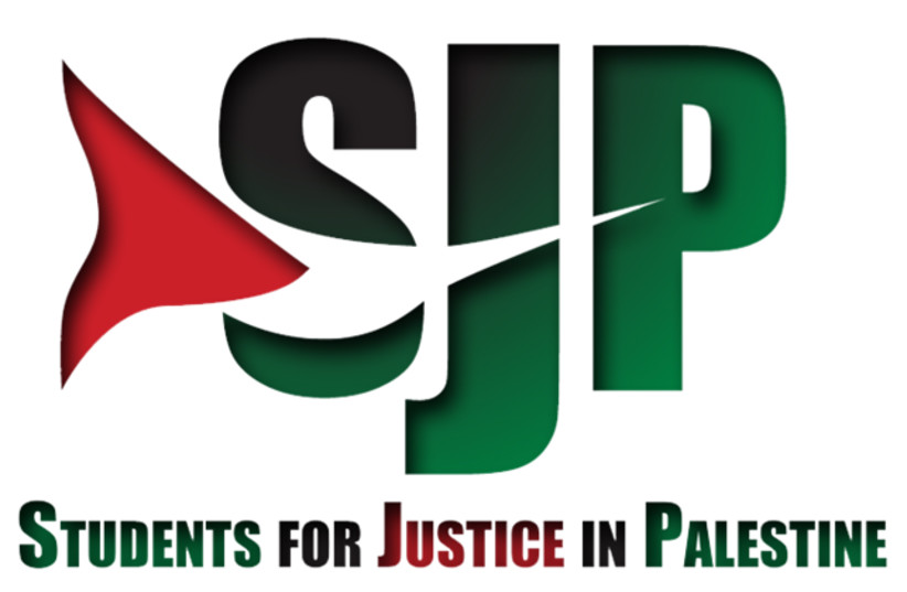 Students for Justice in Palestine (SJP) logo (photo credit: REFORMATION32/WIKIMEDIA COMMONS)