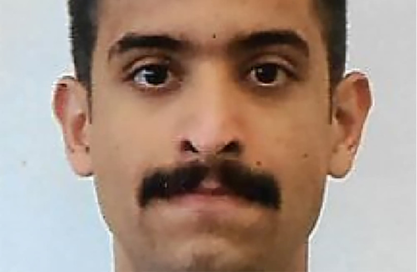 Royal Saudi Air Force 2nd Lieutenant Mohammed Saeed Alshamrani, airman accused of killing three people at a U.S. Navy base in Pensacola, Florida, is seen in an undated military identification card photo released by the Federal Bureau of Investigation December 7, 2019. (photo credit: FBI/HANDOUT VIA REUTERS)