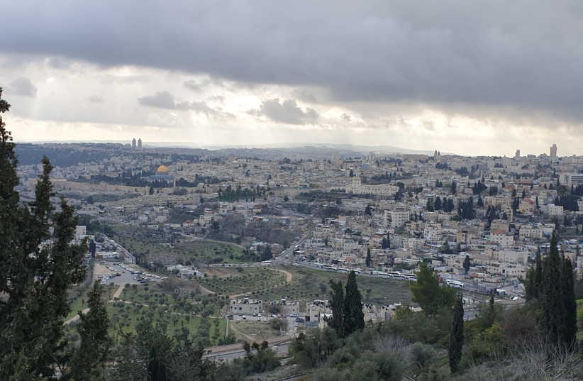 Jerusalem, from the balcony of Hebrew University Mount Scopus campus (photo credit: TAMAR BEERI)
