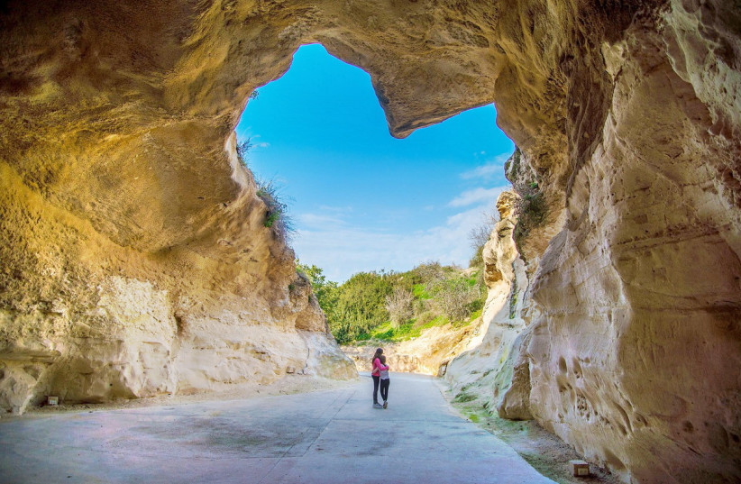 ENVELOPED IN a cave in Beit Guvrin. (photo credit: MANU GREENSPAN)