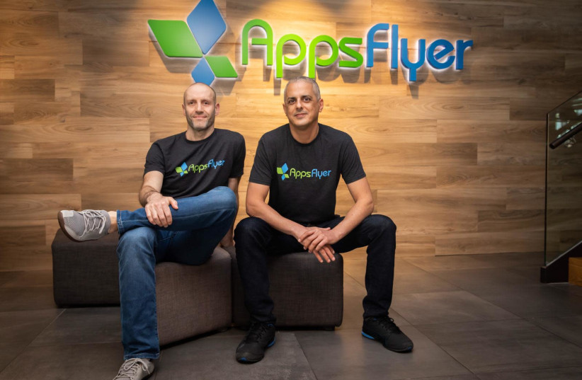 AppsFlyer co-founders CTO Reshef Mann (L) and CEO Oren Kaniel. (photo credit: APPSFLYER)